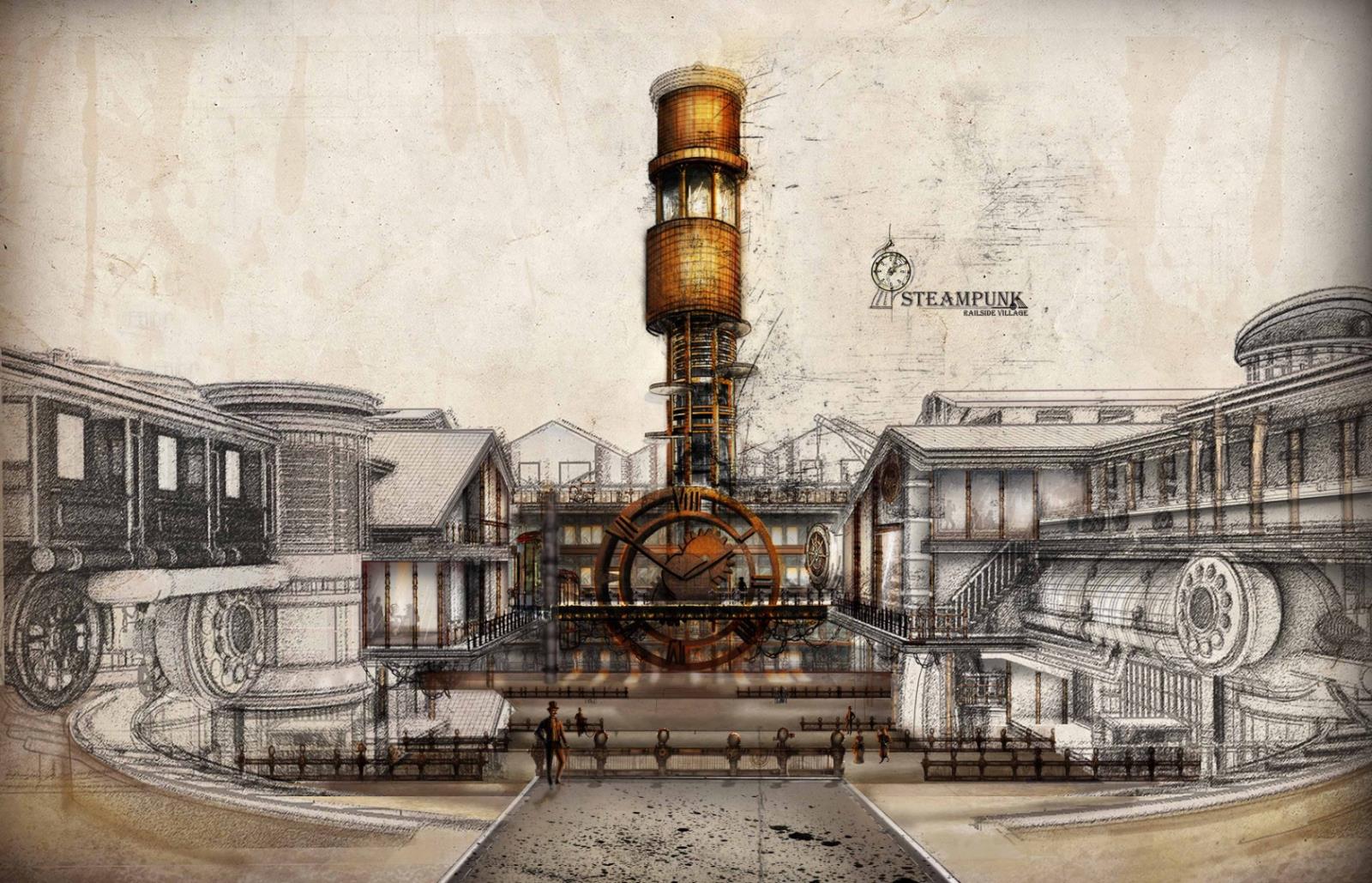 Steampunk Railside Village