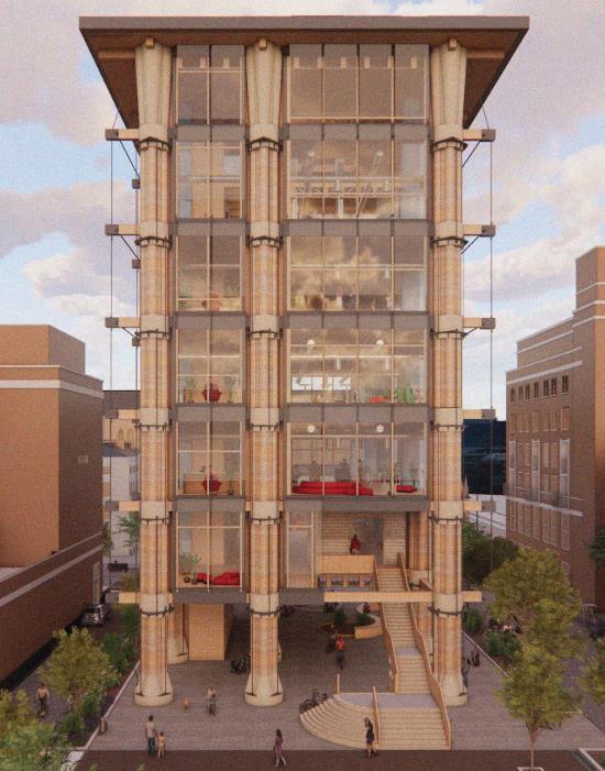 Common Grounds: High tech gothic with low tech materials